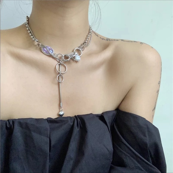 Statement Crystal Glass Ball Necklace - Picture 5 of 6